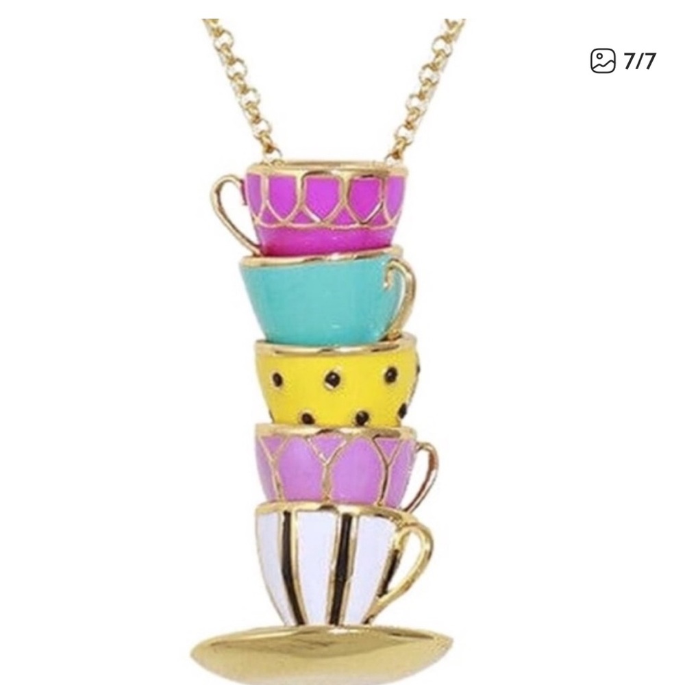 Kate Spade Tea Time Stacked Teacup Pendant Necklace - Picture 4 of 8